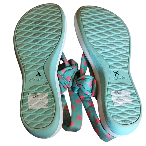 Clarks Arla Nicole Womens Slingback Sandal Flamingo Aqua Print Women's - Picture 13 of 16